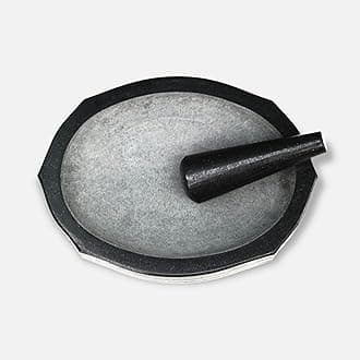 Pure Granite Stone Mortar and Pestle Set, Kalvam,kharad, Masher Spice Mixer/Okhli and musle/Kharal for Kitchen and medicine making (15 * 8 inch)