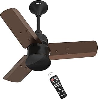 Polycab Silencio Mini 600mm 5-Star BLDC, Remote Ceiling fan for home| 55% Energy Saving, 100% Copper, High Speed, 25 Speed Setting, Reversable & Timer | 4-yr Warranty【Pearl Brown】