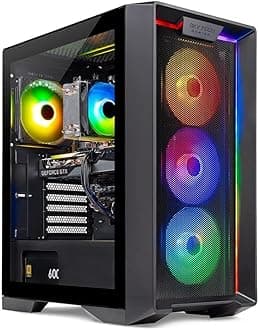 Nebula Gaming PC Desktop – AMD Ryzen 5 3600 3.6 GHz, NVIDIA GTX 1650, 500GB NVME SSD, 16GB DDR4 RAM 3200, 600W Gold PSU, 11AC Wi-Fi, Windows 11 Home 64-bit,Black