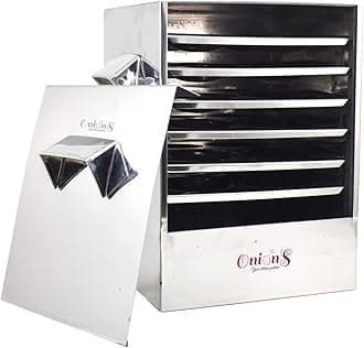 Onions Stainless Steel Cauka/Square/Cubic Idly cooker with 6 Regular Idly plates Gas stove and Induction Stove Compactible FOR HOME USE, 1.5 liter, Silver