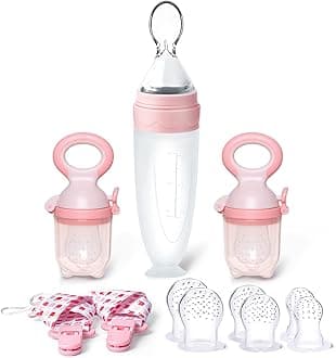 Termichy Baby Fruit Feeder Pacifier: Self Feeding Baby Food Feeder for Teething Relief - Squeeze Baby Food Dispensing Spoon