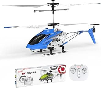 S107H RC Helicopter with Altitude Hold, One Key Take Off/Landing, 2 Speed Modes, LED Night Flight, Blue, Kids