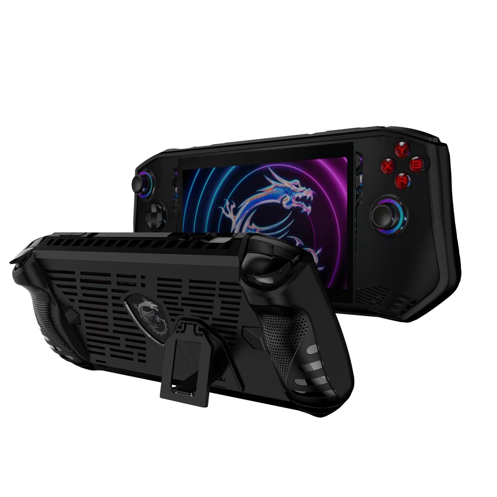 Protective Cover Case Compatible with Msi Claw,Soft TPU Protector Cover Shell with Kickstand for Msi Claw Handheld Console-Black