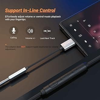 Cubilux USB C Headphone Adapter with 96KHz/24-bit DAC Compatible with Google Pixel 9/8/7/6 Pro, Pixel 8a/7a/6a, Pixel 5/4/3/2 XL, Type C to 3.5mm Earphone Audio Dongle