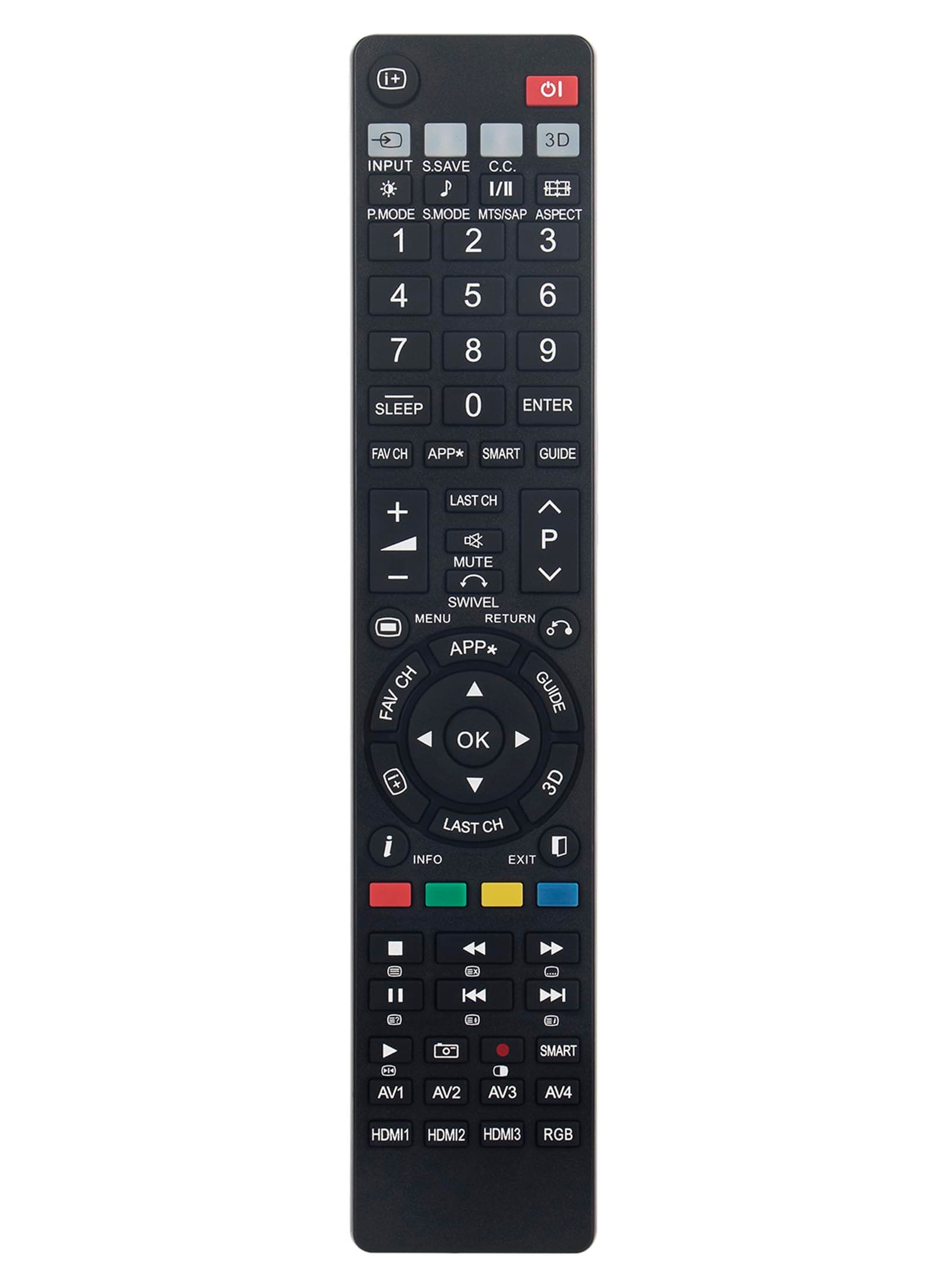 Replace Remote Control Compatible with Hitachi Ultravision Plasma TV, LCD, LED, HDTV, 3D Ultra 4K Smart TV P50H401A P42A202 P42H401 62VS69A P55H4011 50VS69A P42H4011 P42H4011A P50H4011 P50H401