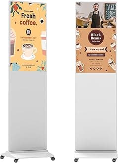 32 inch Indoor Digital Signage LCD Screen IPS Floor Standing Digital Kiosks Interactive Displays with WiFi HDMI/USB Input Auto AD Player, Android OS White