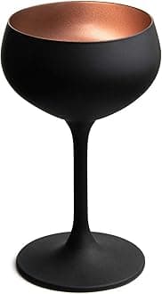 Urban Bar Black Cocktail Glass, Oro Nero Coupe Lead Free Crystal Round Bowl, Dishwasher Safe 21cl Model No UB4785