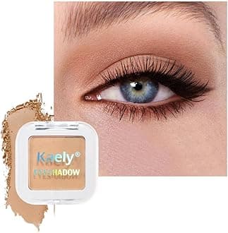 Kaely Pressed Single Eyeshadow Makeup, Light Nude Brown Matte Highly Pigmented Monochrome Eye Shadow Palette, Waterproof Neutral Powder Mini Eyeshadow, sombras para ojos, Lightweight Blendable, 13