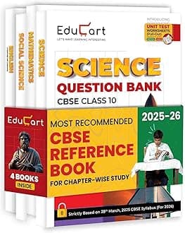 Educart CBSE Question Bank Class 10 Bundle - Science, Mathematics, Social Science and English on New Syllabus 2025-26 (Introducing Unit Test Worksheets for 2026 Boards)