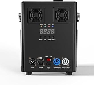 Pyrotechnics, Black DMX Machine 700W, Stage Effects with Remote Control for Parties Halloween Christmas Weddings Sporting Events