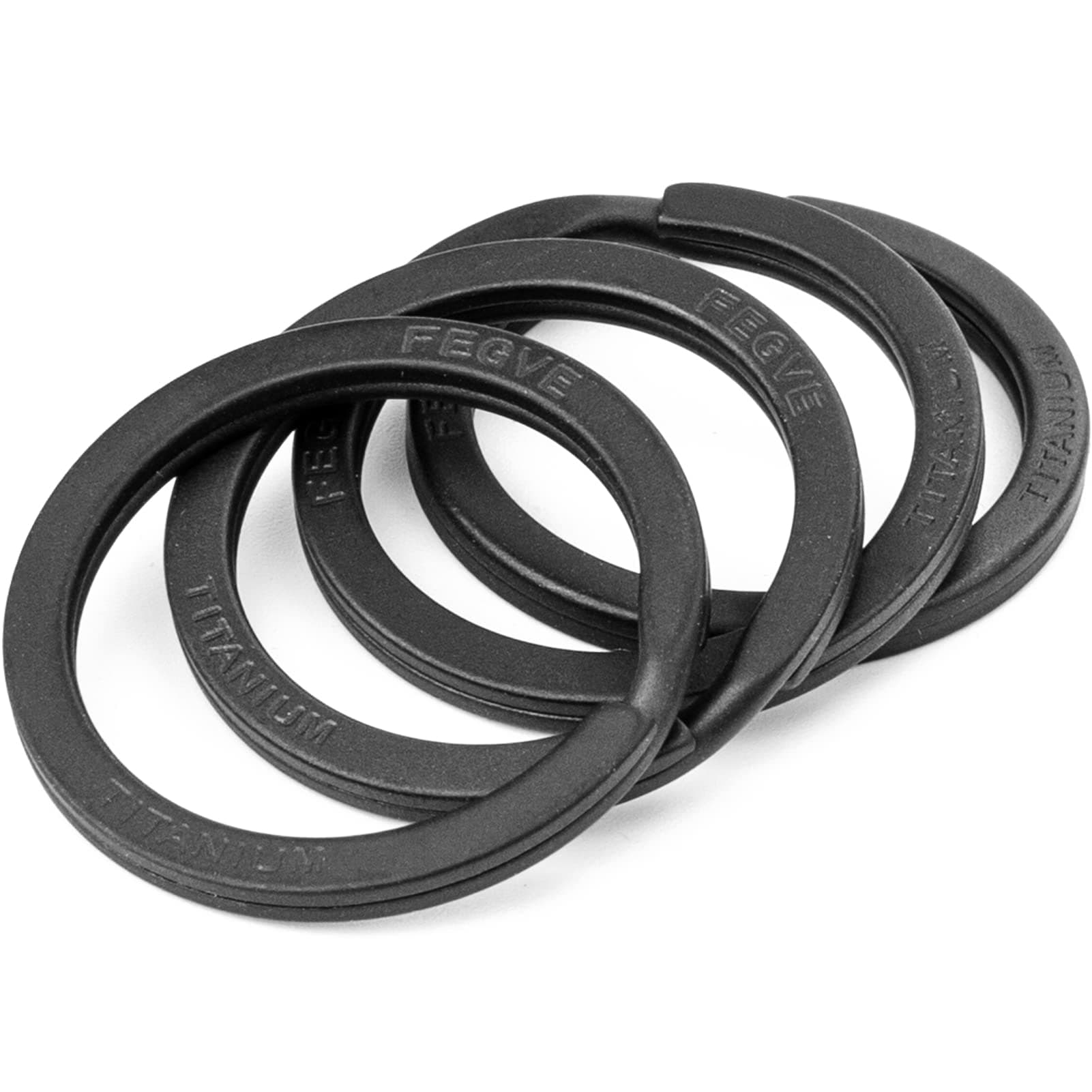 FEGVE Titanium Key Chain Rings Split Rings 4 Pack – Durable, Lightweight and Corrosion-Resistant Keyrings for Home & Car Keys