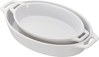 STAUB 40508-633 Oval Baking Dish Set, Ceramic, White