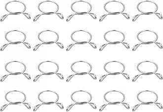 uxcell Fuel Line Hose Clips, 20pcs 17mm ID Fit 18.5-19mm OD Hose 304 Stainless Steel Water Pipe Air Tubing Spring Hose Clamps for Motorcycle Scooter