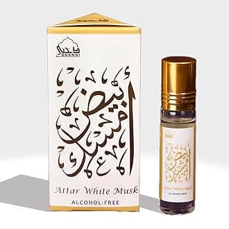 Dukhni White Musk Attar Oil | Arabic Perfume Oils For Men And Women | 100% Pure Musky Ittar Roll On Perfume, Alcohol Free | Eid, Ramadan, Umrah Gifts & Hampers & Vegan Islamic Fragrances