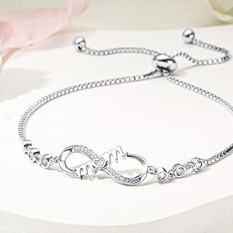 Desimtion Gifts for Women Mom, Infinity Love Bracelets for Women, Valentines Day Birthday Jewelry Gifts for Her Girls Girlfriend Mom Wife from Daughter Son