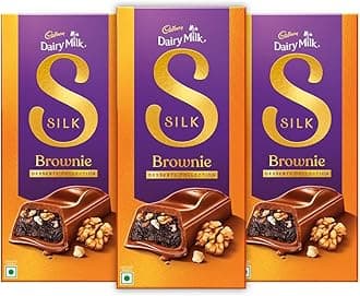 Cadbury Dairy Milk Silk Desserts Walnut Brownie Chocolate Bar, 70 g (Pack of 3)