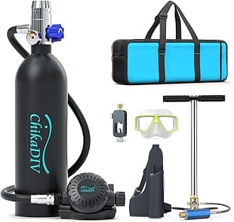 Mini Scuba Tank, 1L Lung Tank Underwater Breathing for Snorkeling & Scuba Diving Tank for Exploration Emergency