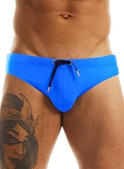 Minaso Men's Swimwear Bikini Swimming Briefs Pad Swimsuits Board Surf Shorts Trunks - Blue -