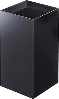 Yamazaki 4493 Trash Can, Black, Approx. W 7.1 x D 7.1 x H 13.0 inches (18 x 18 x 33 cm), Tower Tower Trash Can, Slim, Invisible Bags