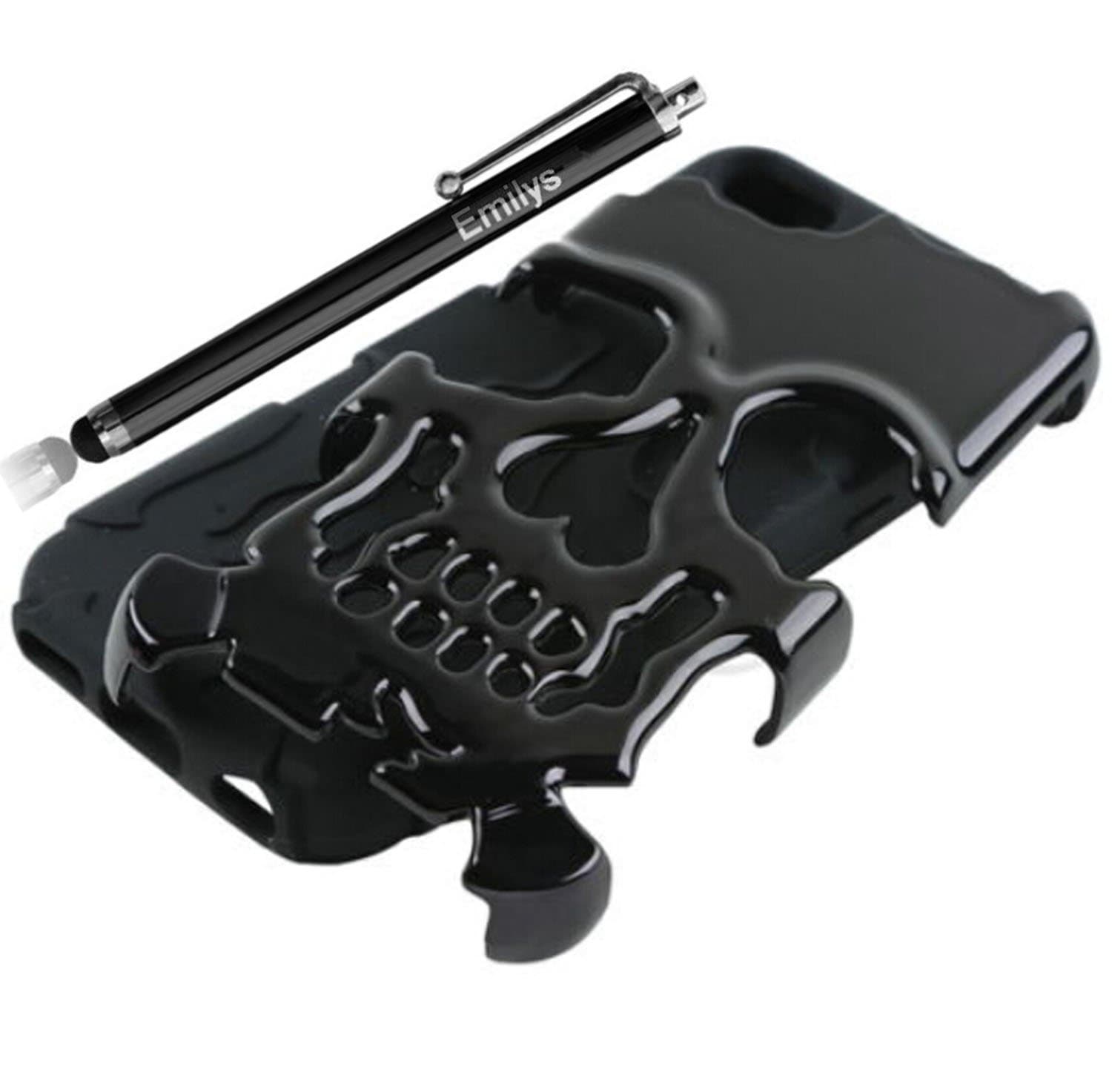 Iphone 7 Plus 5.5" Case,Emilys Iphone 7 Plus 5.5" Case,Emilys Fashion Style Hybrid Skull Skeleton Bone Hard Soft Silicone Fitted Case Cover For Apple Iphone 7 Plus 5.5"(Black)