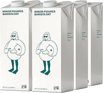 Minor Figures - Oat Milk - Barista Standard - 32 Oz - 6 Pack - Non-GMO - Plant-Based - Vegan - Dairy Free - Shelf Stable - Unsweetened