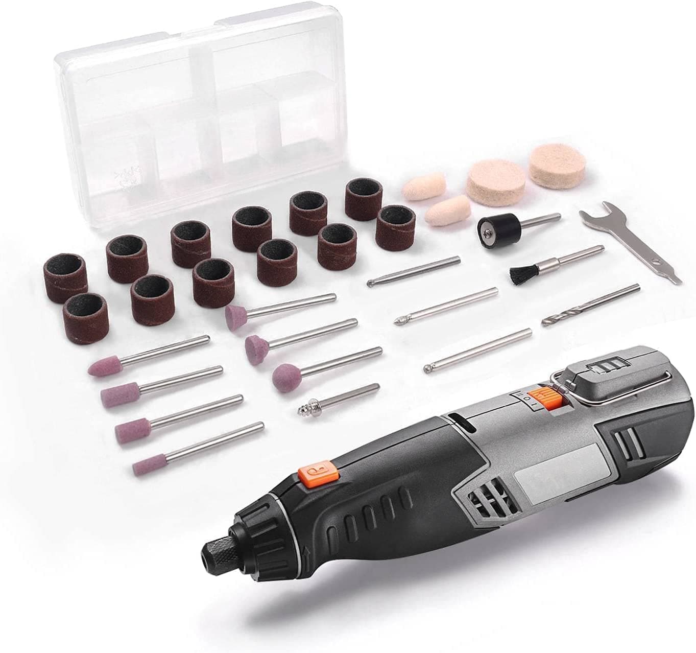 Rotary Tool, 4V Cordless Mini Rotary Multi-Tool Kit with 2 Variable Speed, 31pcs Accessories Kit for Carving, Engravingand Polishing