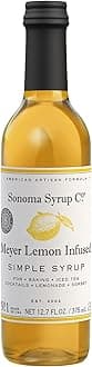Sonoma Syrup Co. Meyer Lemon Infused Simple Syrup 12.7 fl oz | for Coffee, Cocktails, and Cooking | Hand Crafted in the USA