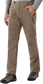 Men's Winter Snow Ski Fleece Lined Pants Warm Waterproof Softshell Insulated for Snowboard Outdoor Work Hiking