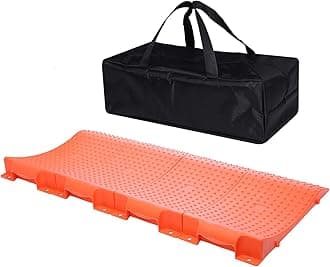 Homeon Wheels Tire Saver Ramps Anti-Slip Pads Design, Car Tire Wheel Ramps for Flat Spot and Flat Tire Prevention, Tire Savers for Storage, Carrying Bag, Easy to Store 4 Pack (WH-500) Red