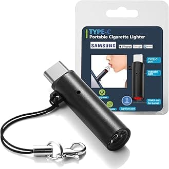 Electric Lighter, USB-C Mini & Portable for Outdoor or Emergency Travel Companion Compatible with Samsung iPhone Google Pixel, Moto - Flameless Windproof, Auto Shutoff, Type-C