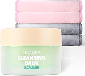UCANBE Cleansing Balm Makeup Remover, 3.17oz Cleansing Balm + 4pcs Large Size Makeup Remover Cloths, Makeup Cleansing Balm for Waterproof Eye Face Lip Makeup, Made for All Skin Types