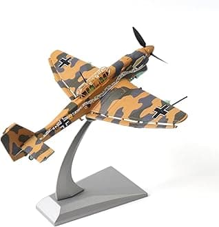 Junkers Ju 87 Stuka 1/72 Metal Dive Bomber Model German WWII Military Diecast Ground Attack Aircraft Model Prebuilt Kits with Display Stand for Collection or Gift