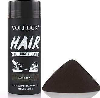- VOLLUCK Hair Fibers for Thinning Hair, Instant Coverage Hair Building Fibers for Women and men, Natural Hair Powder for Conceal Hair Loss 28 g (Dark Brown)