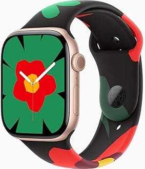 Apple Watch Series 10 [GPS + Cellular, 42mm] - Rose Gold Aluminum Case with Black Unity - Unity Bloom Sport Band, M/L (Renewed)