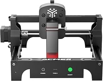 ACMERS1 3.5W Engraver, Mini Desktop Engraving Machine with 0.04mm Precision, 10000mm/min High Engraving Speed Portable Cutter, Working Area 130x130mm