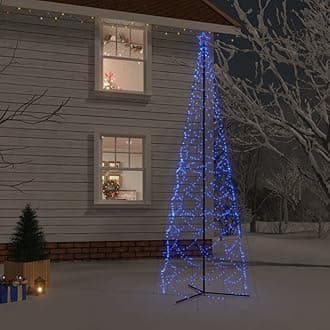 LED Christmas Cone Tree Light with 1400 Blue LEDs, Outdoor Christmas Decoration for Porch, Yard, Garden, Patio, Backyard, Holiday Seasonal Decoration 63"x196.9"