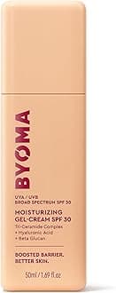 BYOMA SPF 30 Gel Moisturiser (50ml) Lightweight Gel-Cream with UVA/UVB Protection - Luminous Glow, No White Cast - SPF Moisturiser with Tri-Ceramide Complex