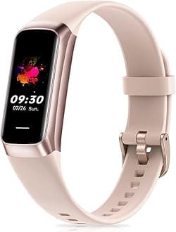 Fitness Tracker with 24/7 Heart Rate, Blood Oxygen Blood Pressure Sleep Monitor, Activity Trackers 5 ATM Waterproof,Step Calorie Counter Pedometer Health Smart Watch for Women Men Pink