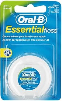 Essential Waxed Mint Dental Floss, 50 m (Pack of 6)