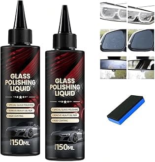 Auto Glass Scratch Care Polishing Fluid, 2025 New Glass Oil Film Remover for Car Window,Liquid Glass Polish,Paint Restorer,Car Scratch Remover for Minor Scratches,Eliminates Coatings Waxes Oils (2)