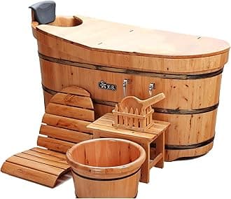 Axdwfd Solid Wood Bathtub, Free-Standing Soaking Non-Slip Bathtub, Very Suitable for Family Children Bathing Bucket