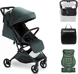 Lightweight Baby Travel Stroller with Carbon Fiber Frame, Compact & Airplane-Friendly, One-Handed Folding Design, 11.6 lbs, Perfect for Toddlers, Organizer & Cushion Included, Green