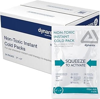 Instant Cold Packs - Non-Toxic - Disposable Cold Compress for First Aid - Portable and Conforms to Body Contours - Quick Activation - 5" x 9" - 24 Count
