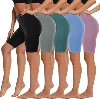 HIGHDAYS 5 Pack High Waist Biker Shorts for Women - 8" Soft Spandex Workout Yoga Running Athletic Shorts