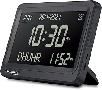 Azan Clock for USA-Automatic Worldwide Digital 8 Azan Prayer Sounds Islamic Wall and Desk Clock