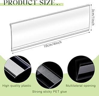 Clear Plastic Adhesive Shelf Tag