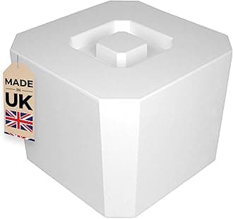 Chabrias Ltd 6L White Octagonal Insulated Ice Bucket with Lid & Drainage Liner – UK Made - Double Wall BPA-Free Plastic Ice Bucket for Parties, Bars, BBQs, Home Bar & Garden Drinks Cooler - UK Made