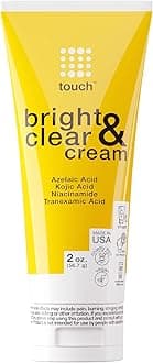 TOUCHSkin Bright Cream for Dark Spots on Face - Azelaic Acid with Kojic Acid, Tranexamic Acid, & Niacinamide – Age Spot, Sun Spot, and Melasma