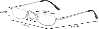 Half Frame Reading Glasses - Half Moon Readers with Spring Hinge for Women Men
