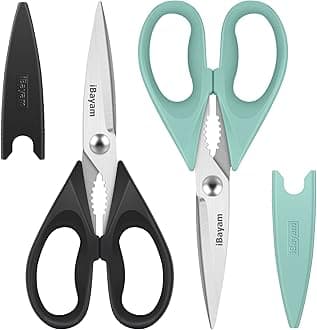 iBayam All Purpose Kitchen Shears Heavy Duty - Stainless Steel Kitchen Shears With Protective Sheath, Soft Grip Handle, Food & Meat Scissors, Home, Kitchen, Dining Utility Gadgets/Essentials/Utensils